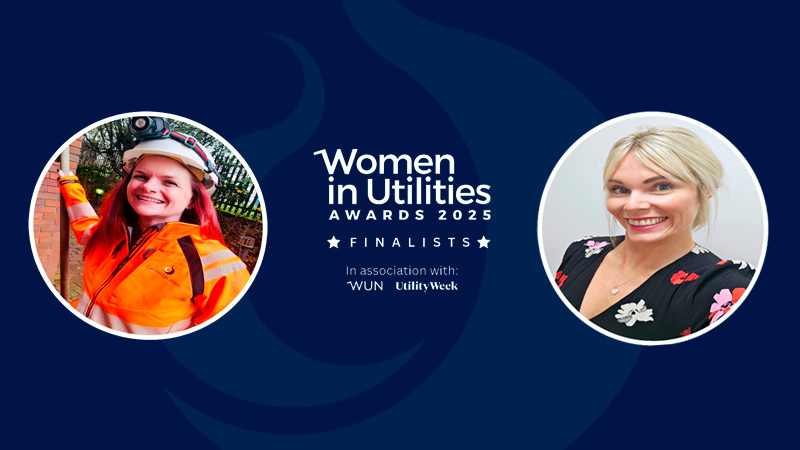Ella Shelley and Kara Sadler headshots with text saying Women in Utilities Awards 2025 finalists